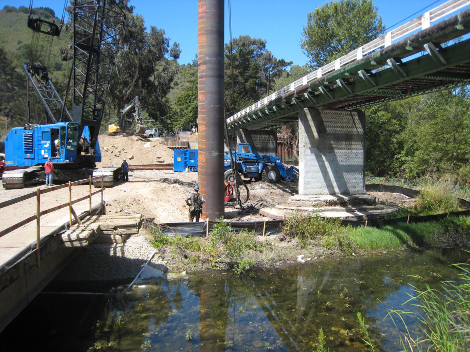 Schulte Bridge Replacement Project - Schulte Road, Carmel, CA -  Provided SWPPP inspection services while bridge under construction in 2012-13