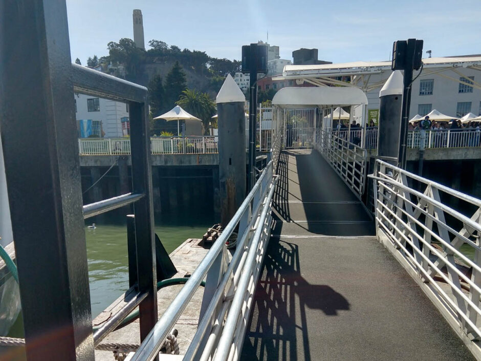Gangplank off of pier in San Francisco